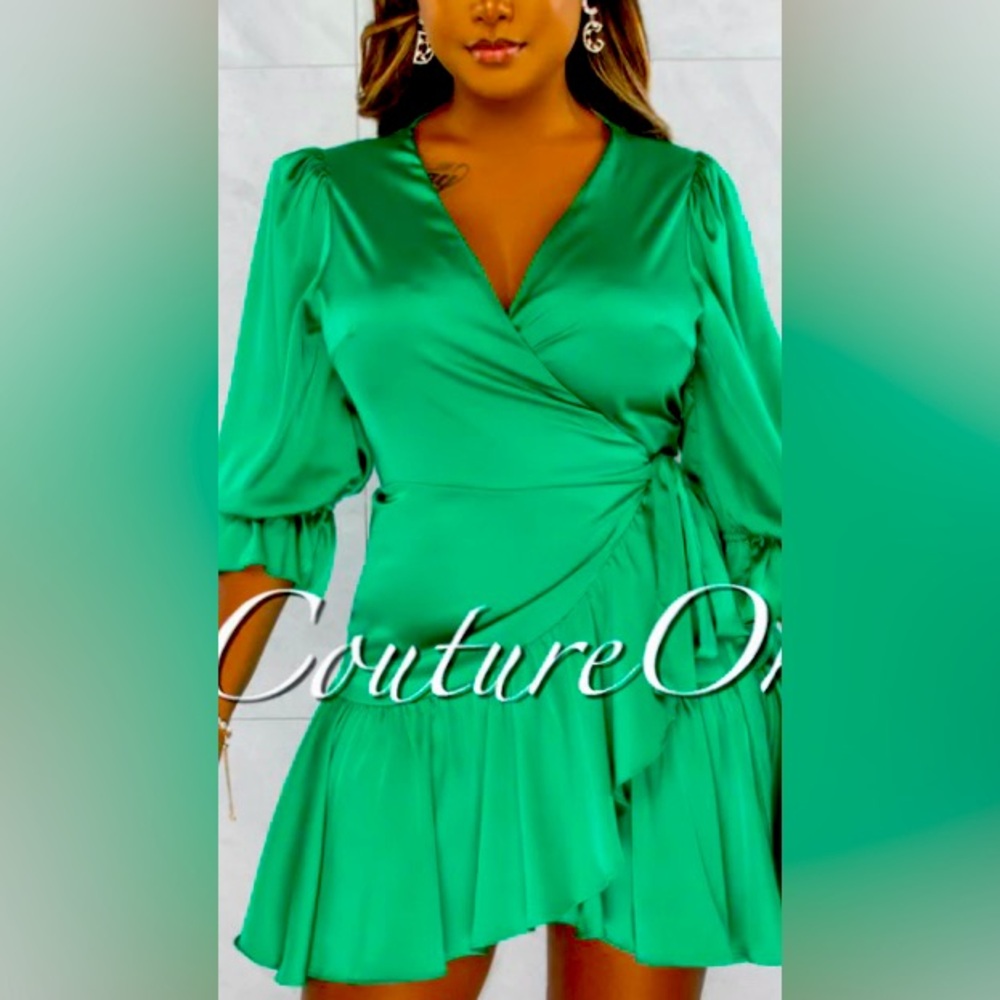 The Royal Green Multi-Tie Ruched Maxi Dress